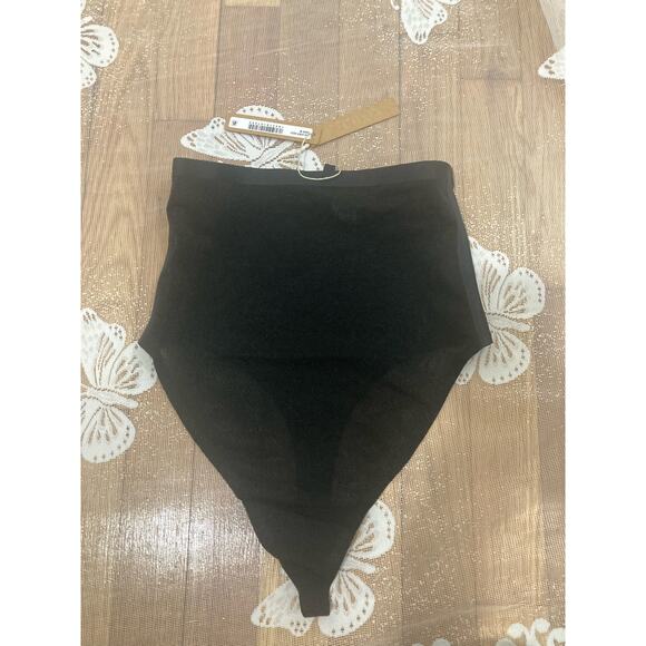 SKIMS Size Medium Power Mesh High Waisted Thong Panty Shapewear ONYX Black - Picture 5 of 6